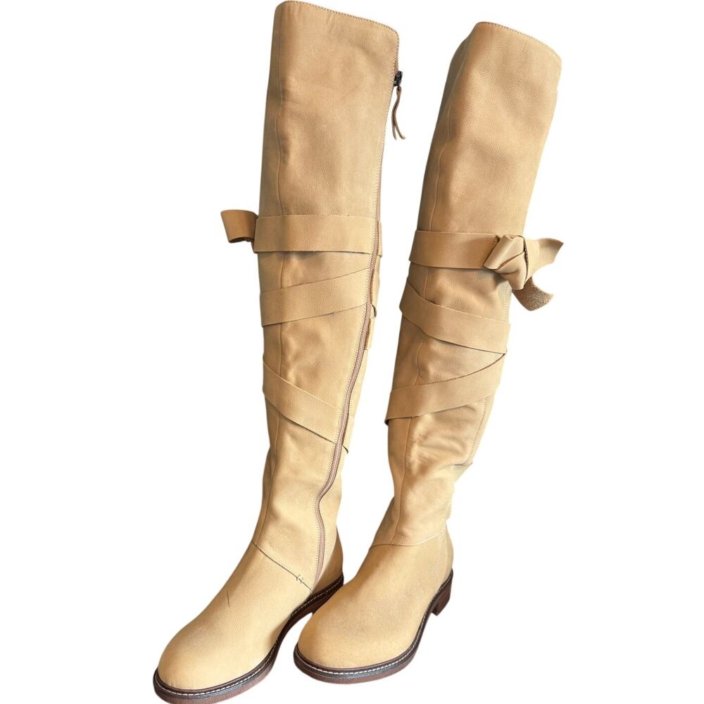 Kelsi Dagger Brooklyn Colby Over The Knee Boots Tan Suede sz 9 NEW